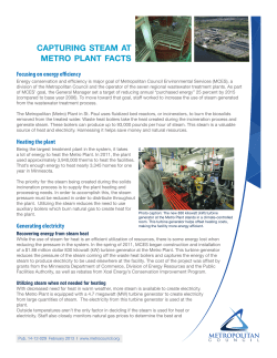 Capturing Steam at Metro Plant Facts
