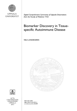 Biomarker Discovery in Tissue- specific Autoimmune Disease