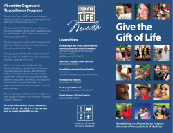 Nevada Organ and Tissue Donation Brochure