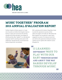 Music Together Program 2013 Annual Evaluation Report