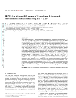 HiZELS: a high redshift survey of H-alpha emitters. I: the cosmic star