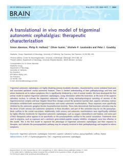 A translational in vivo model of trigeminal