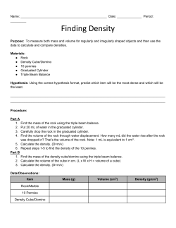 Finding Density - Peretzsciencespot