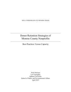 Donor Retention Strategies of Monroe County Nonprofits