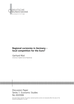 Regional currencies in Germany – local competition for the Euro?