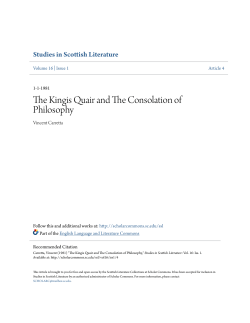 The Kingis Quair and The Consolation of Philosophy