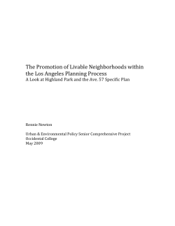 The Promotion of Livable Neighborhoods within the Los Angeles
