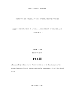 Self Determination In Africa: A Case Study Of