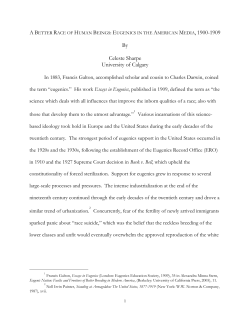 A Better Race of Human Beings: Eugenics in the