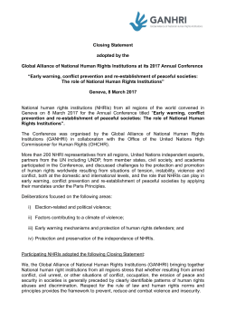 Closing Statement adopted by the Global Alliance of