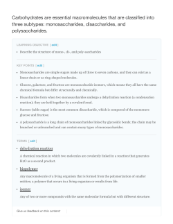 Carbohydrates are essential macromolecules that are