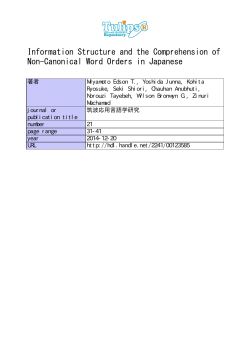 Information Structure and the Comprehension of Non