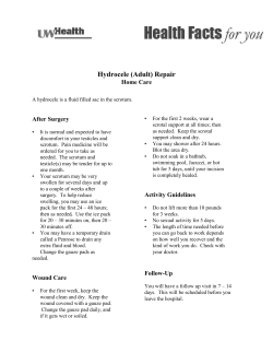 Hydrocele (Adults), Home Care after Surgery