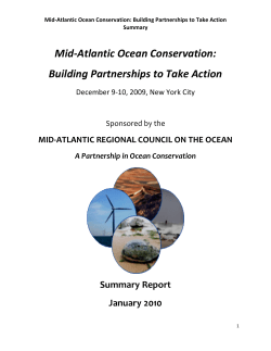 Summary - Mid-Atlantic Regional Council on the Ocean