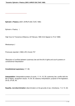 Ephraim-v-pastory case (Tanzania 1990)