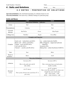 4 &middot; Salts and Solutions