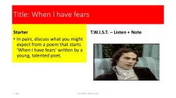 Title: When I have fears