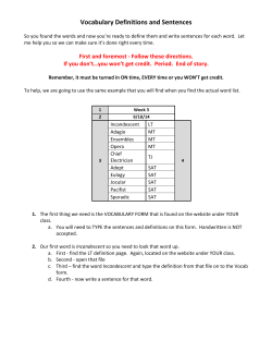 Sentences How To - East Lake High School Drama Department