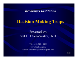 Decision Making Traps - Brookings Institution