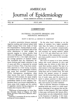 Meyer MB, Comstock GW. Maternal cigarette smoking and perinatal