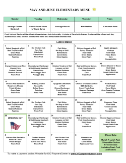 Lunch Menu - Gaston County Schools