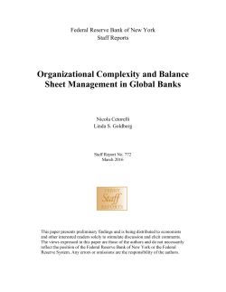 Organizational Complexity and Balance Sheet Management in