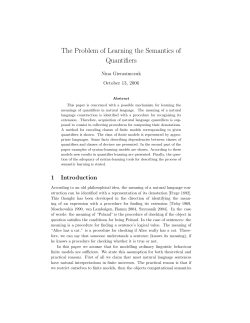 The Problem of Learning the Semantics of Quantifiers