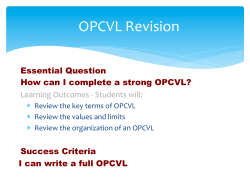 OPCVL Revision