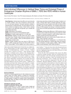 Inter-Individual Differences In Habitual Sleep Timing and Entrained