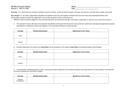 APUSH Concept Outline Name Period 1: 1491 to 1607 Date Key Conc