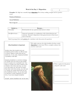 Word of the Day 1: Disposition