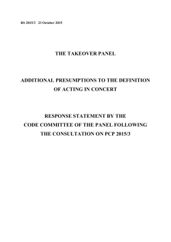 Additional presumptions to the definition of acting in concert