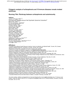 Polygenic analysis of schizophrenia and 19 immune diseases