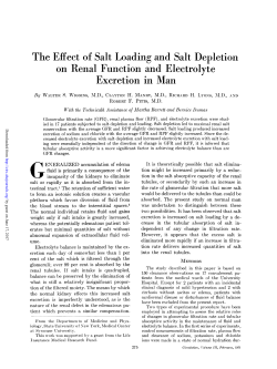 on Renal Function and Electrolyte Excretion in Man