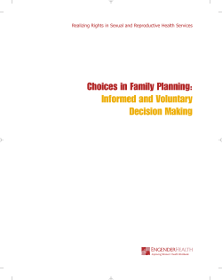 Choices in Family Planning: Informed and Voluntary Decision Making