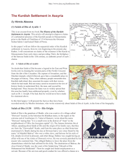 The Kurdish Settlement in Assyria