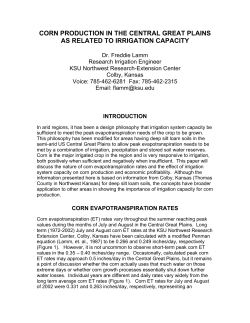corn production in the central great plains as related to irrigation