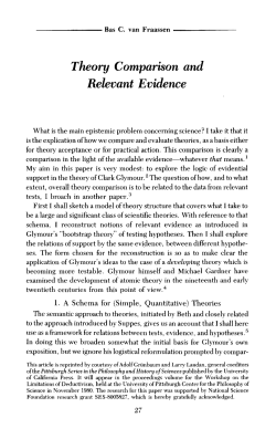 Theory Comparison and Relevant Evidence