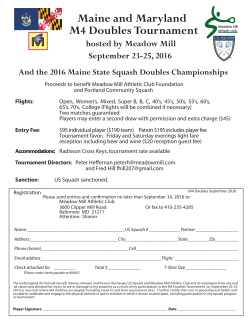 Maine and Maryland M4 Doubles Tournament