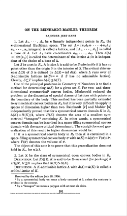 ON THE REINHARDT-MAHLER THEOREM Clearly, SCT implies A(S)
