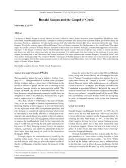 Ronald Reagan and the Gospel of Greed