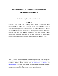 The Performance of European Index Funds and Exchange