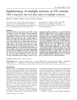 Epidemiology of multiple sclerosis in US veterans VIII. Long