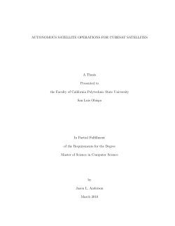 Autonomous Satellite Operations For CubeSat Satellites