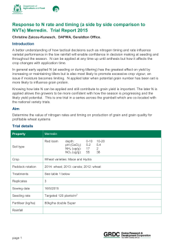 Merredin. Trial Report 2015 - Department of Agriculture and Food