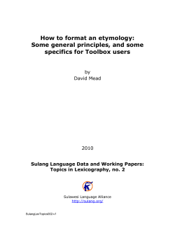 How to format an etymology: Some general principles
