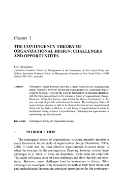 Chapter 2 THE CONTINGENCY THEORY
