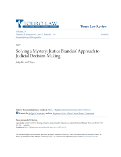 Justice Brandeis` Approach to Judicial Decision-Making