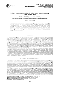 Pergamon 0005-7967(95)00021-6 Evaluative conditioning is a