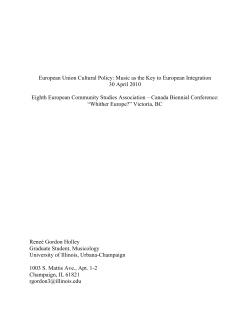 European Union cultural policy: Music as the key to - ECSA-C